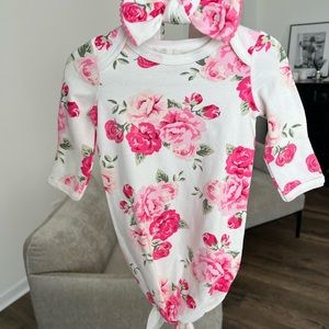 Baby sleep dress with headband